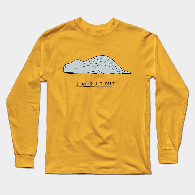 Moody Animals - T-Rex Long Sleeve T-Shirt by Lim Heng Swee